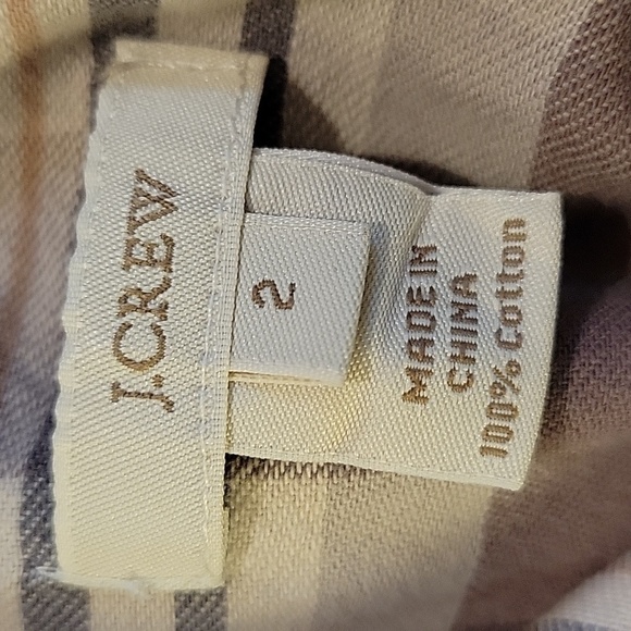 J CREW size 2 purple and cream plaid button down shirt - Picture 4 of 5